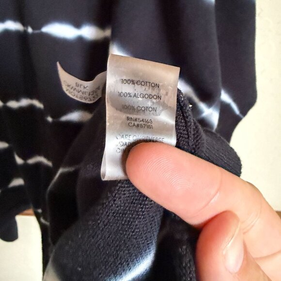DRAFT Calvin Klein Size L/XL Ikat Tie Dye Oversized Knit Sweater Black White Bea - Picture 6 of 7
